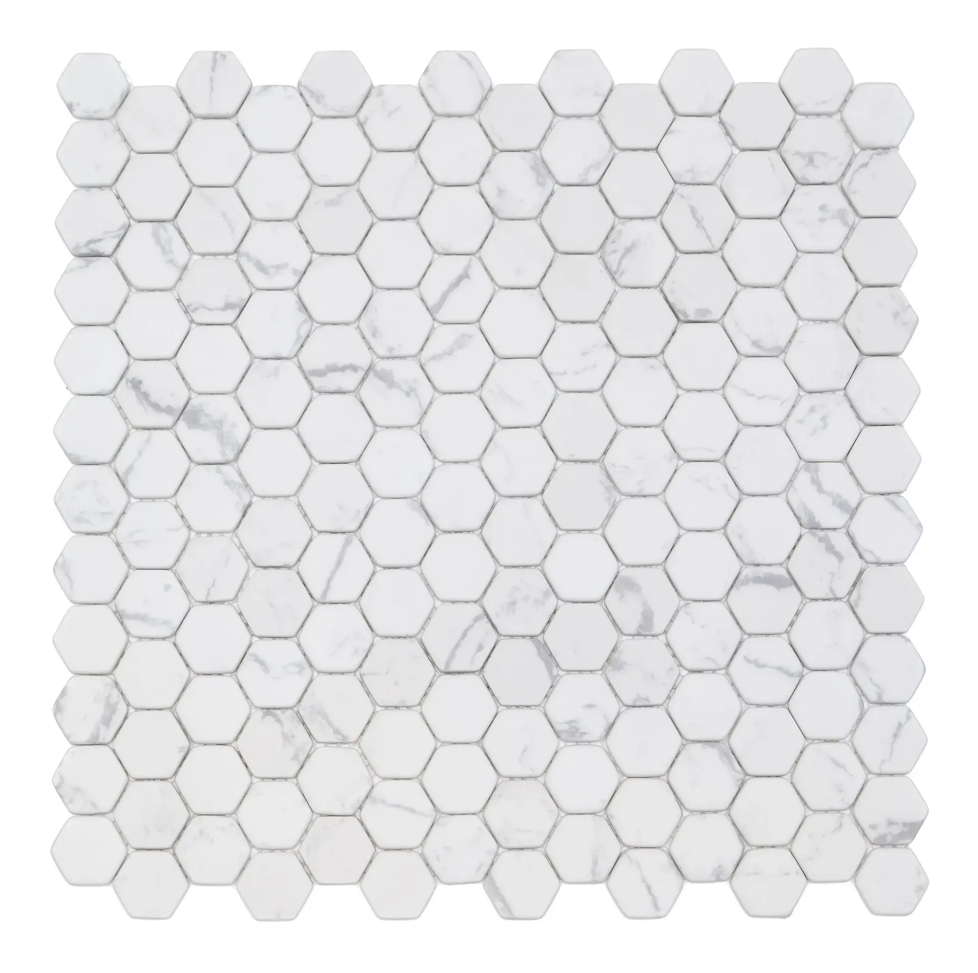 Frosted Marble Hex Sandblasted Glass Mosaic