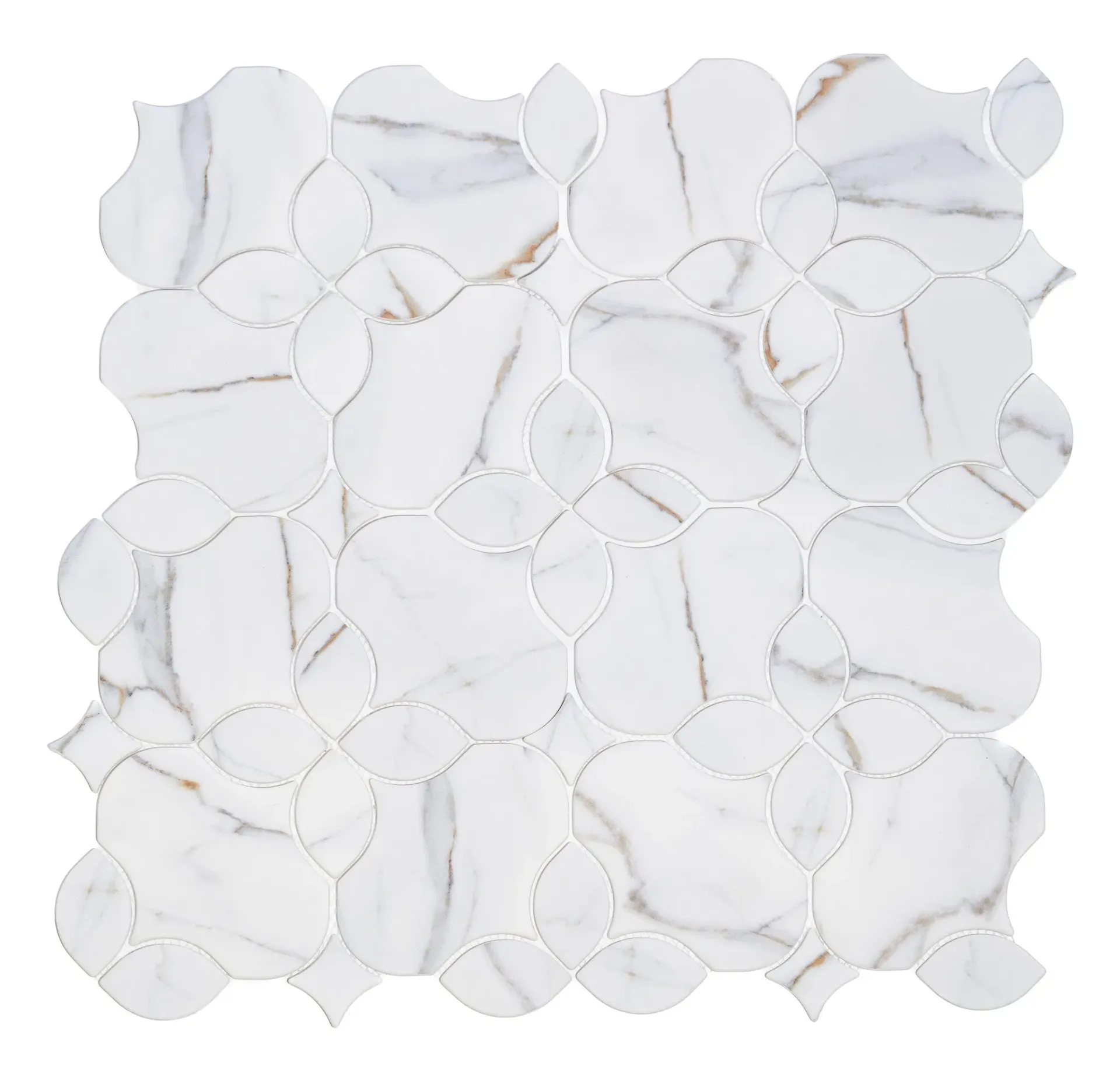 Frosted Petal Weave Sandblasted Glass Mosaic