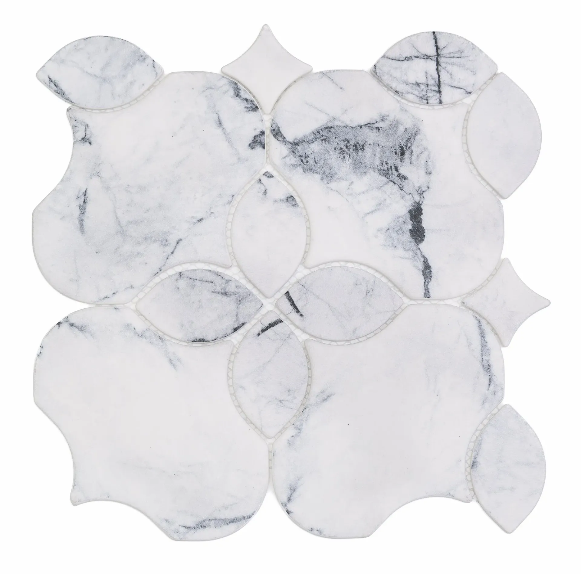 Frosted Arabesque Sandblasted Glass Mosaic