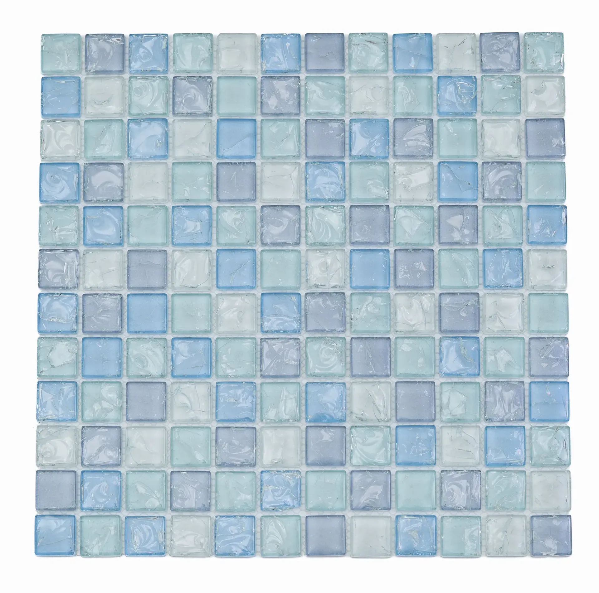 Aqua Sky Blue Glass Mosaic