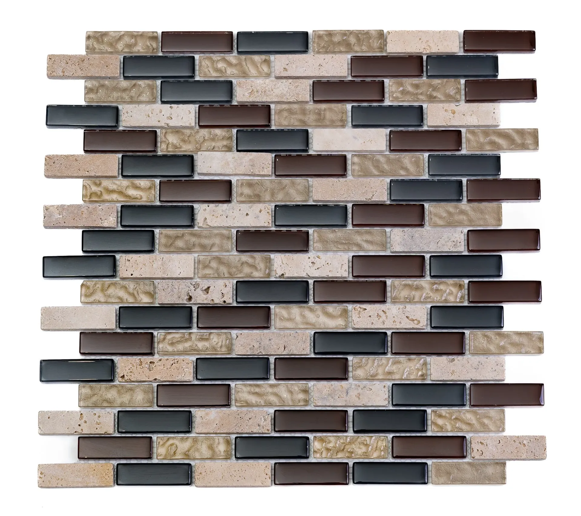 [GMB8006-B Brick Pattern] Sienna Ridge Glass & Stone Mosaic