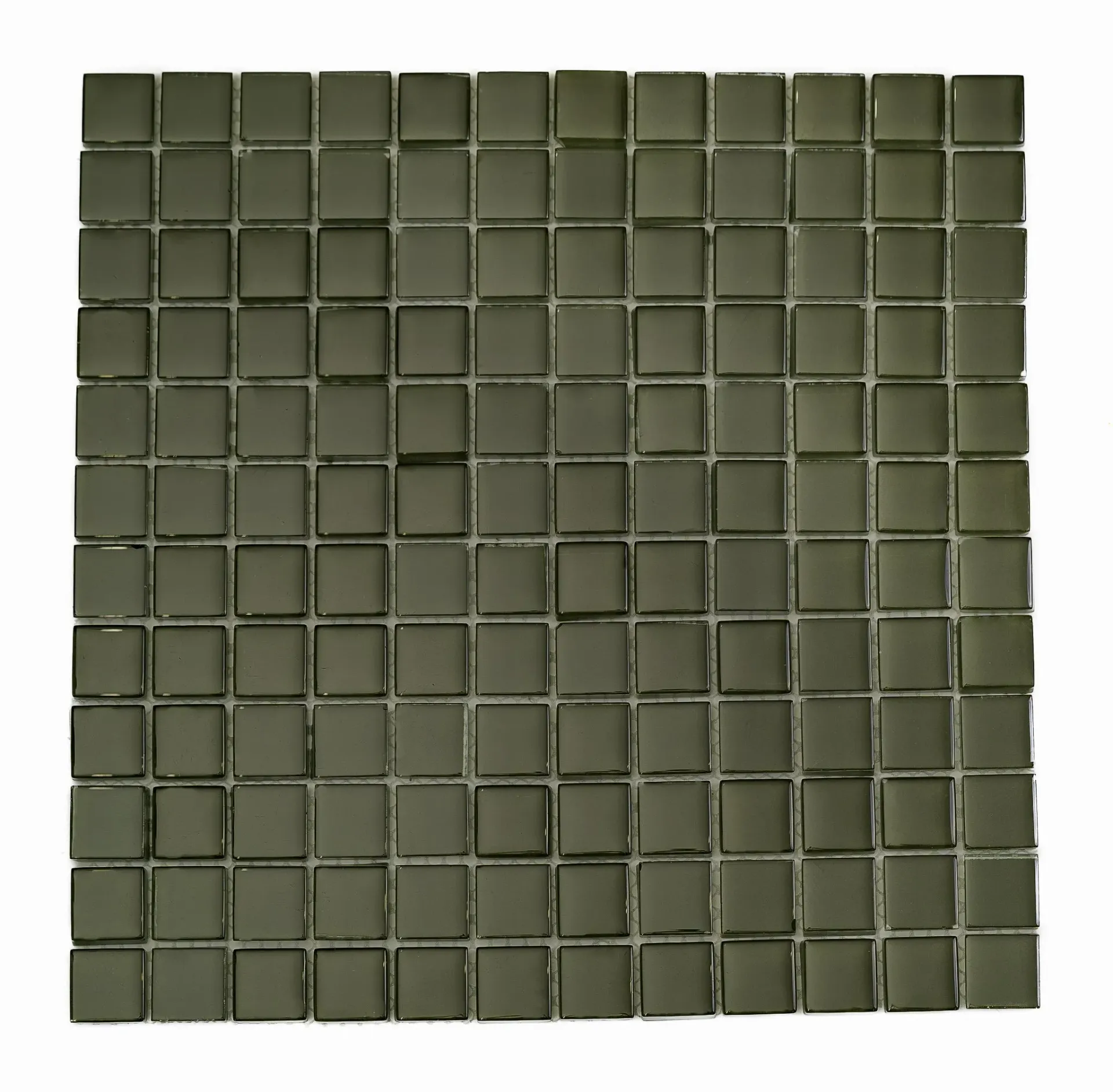 Olive Mist Glass Mosaic 1x1