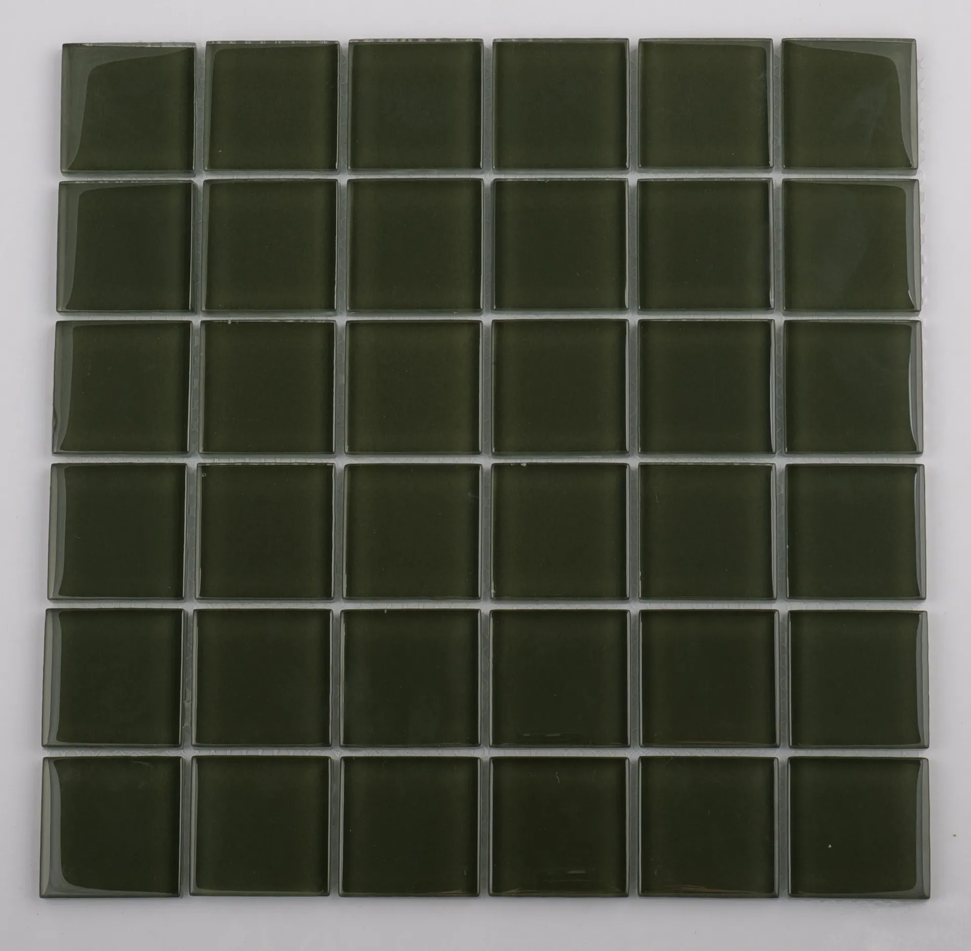 Olive Mist Glass Mosaic 2x2