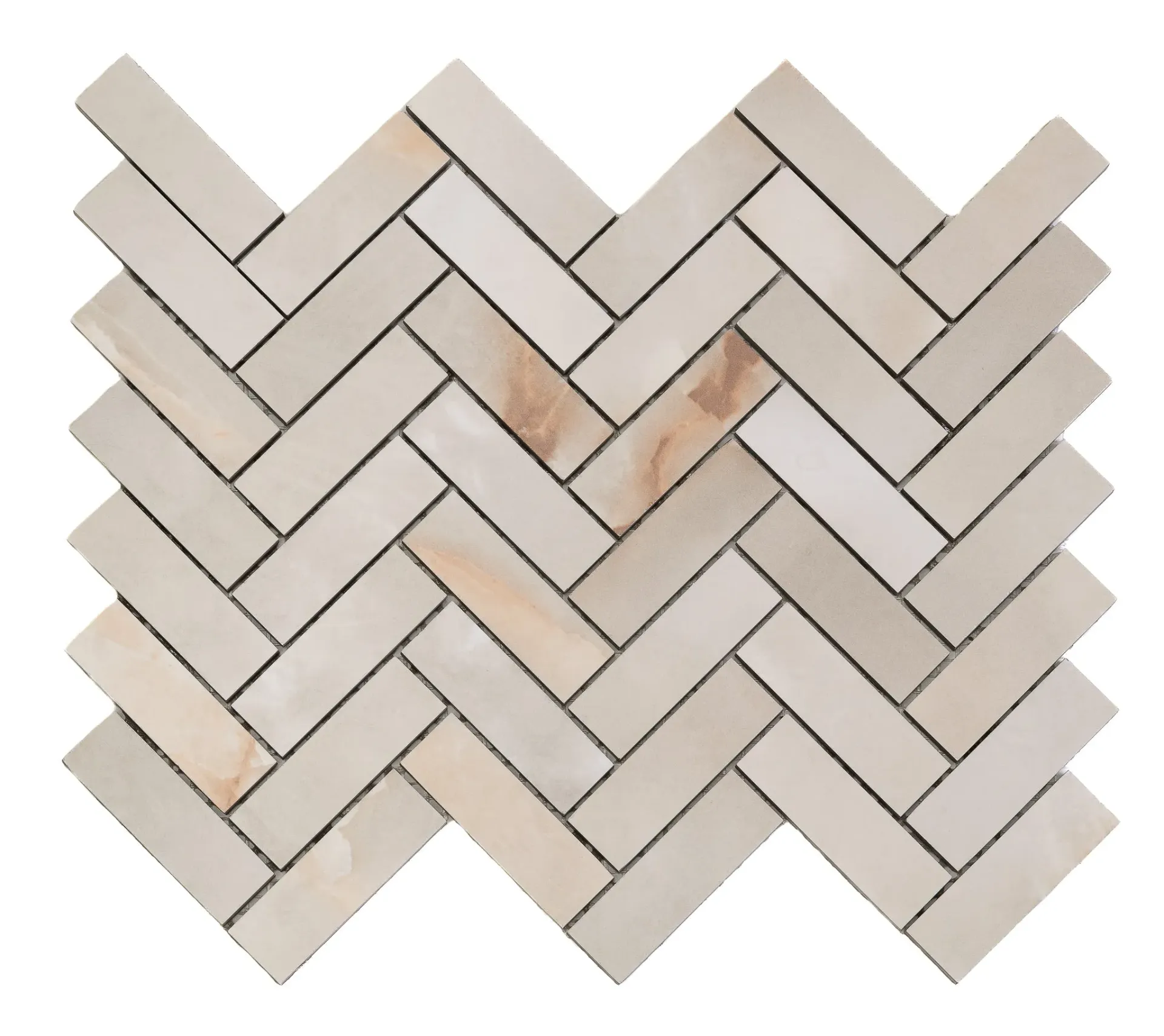 Neo Topaz Onyx Herringbone Mosaic