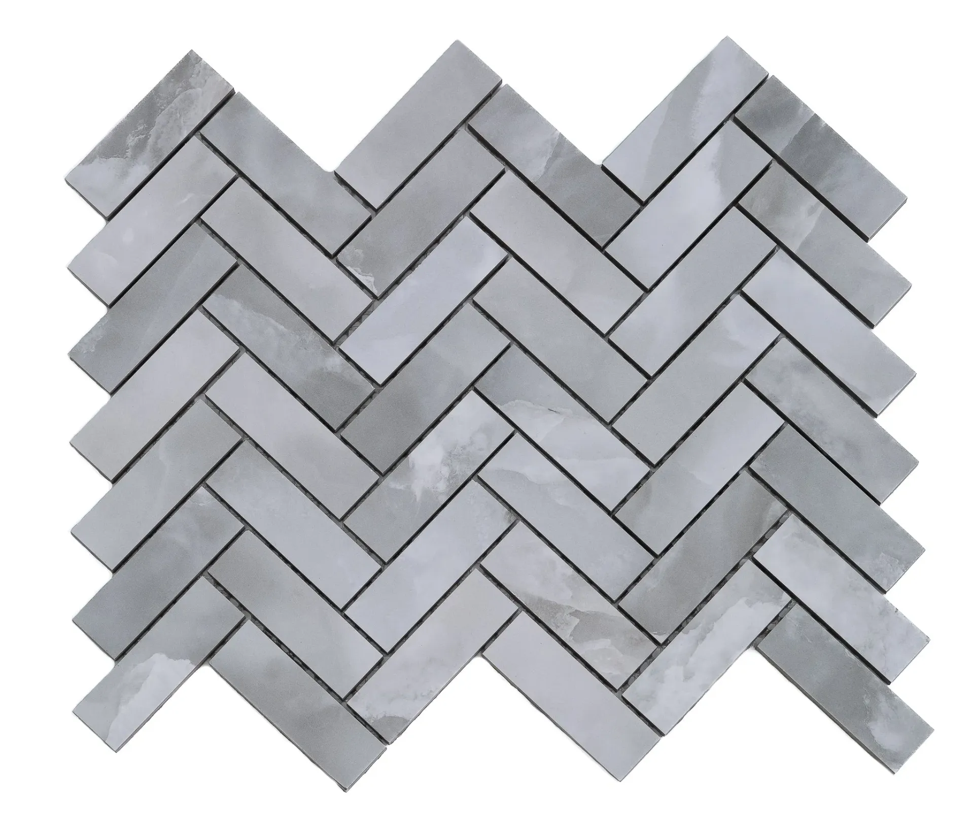 Mosaic Silver Cloud Herringbone