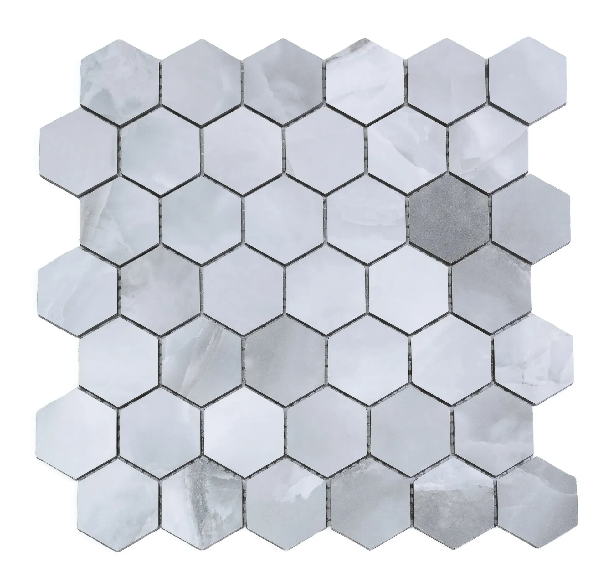 Mosaic Silver Cloud Hexagon